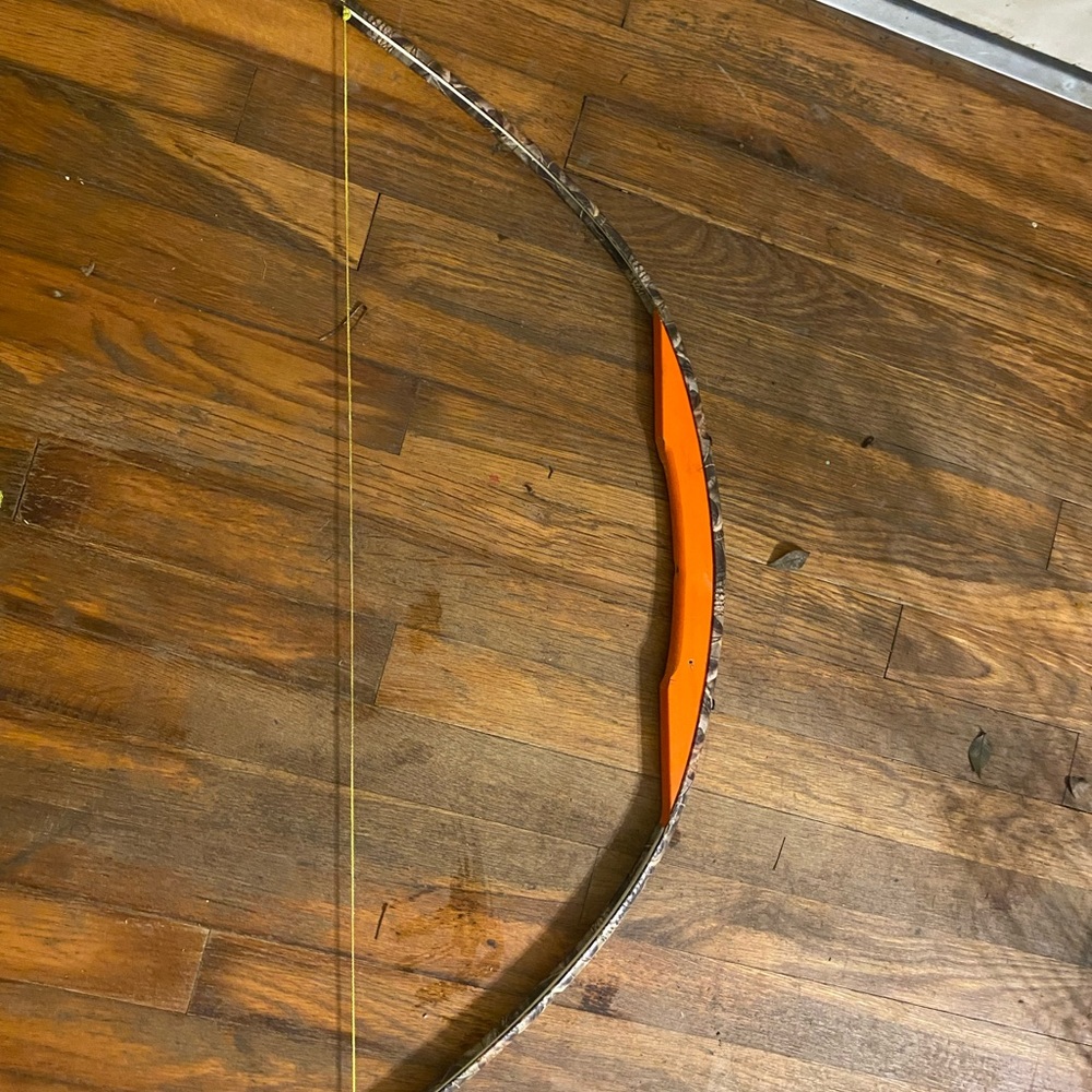 Orange/camo kids bow